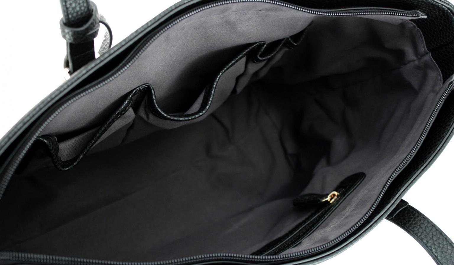 Shopper L.Credi Bridge grau schwarz kariert Lack gold