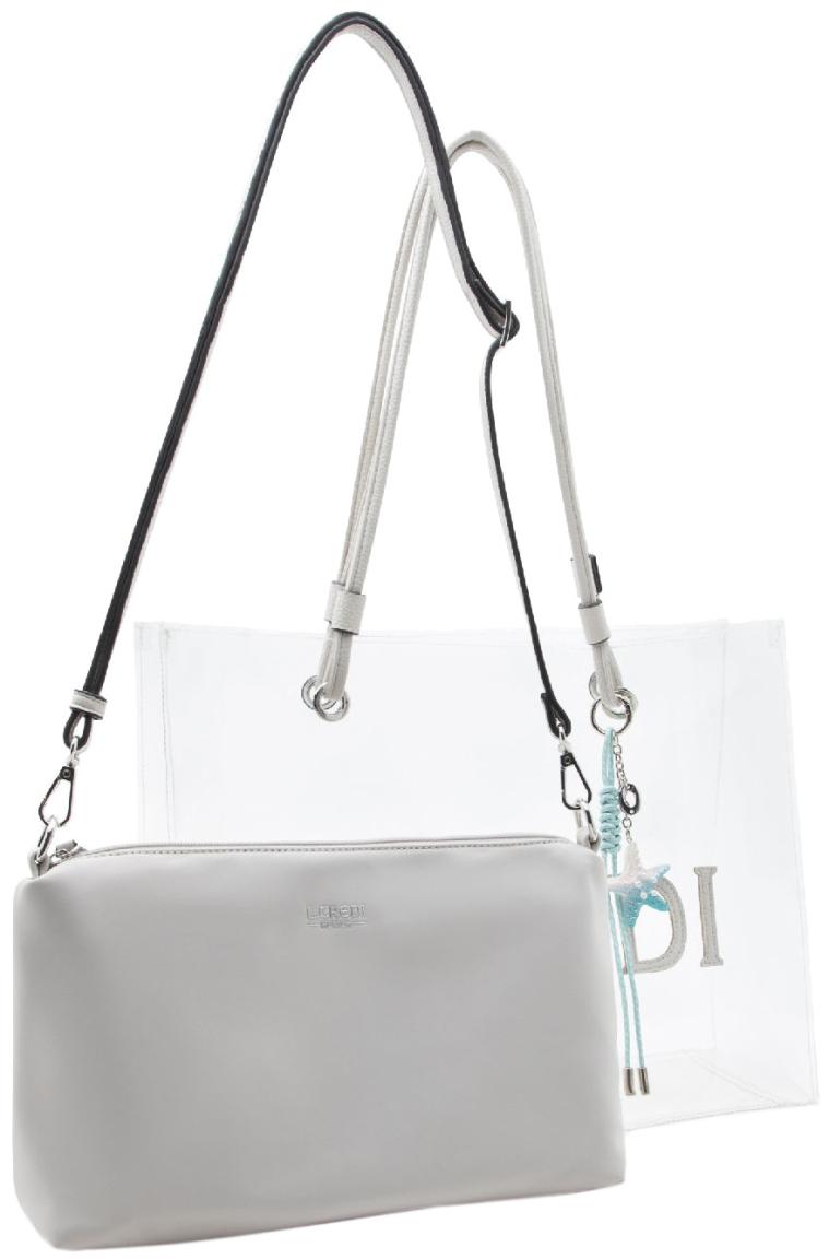Shopper L.Credi transparent Innentasche grau Reja Seestern