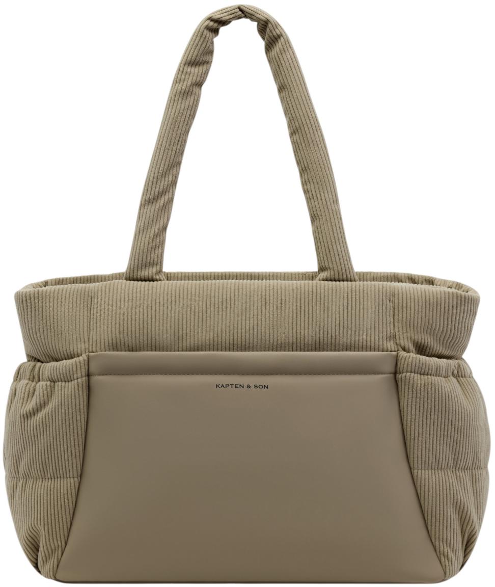 Shopper Medium Kapten and Son Hellvi Cloud Khaki wattiert Rippcord