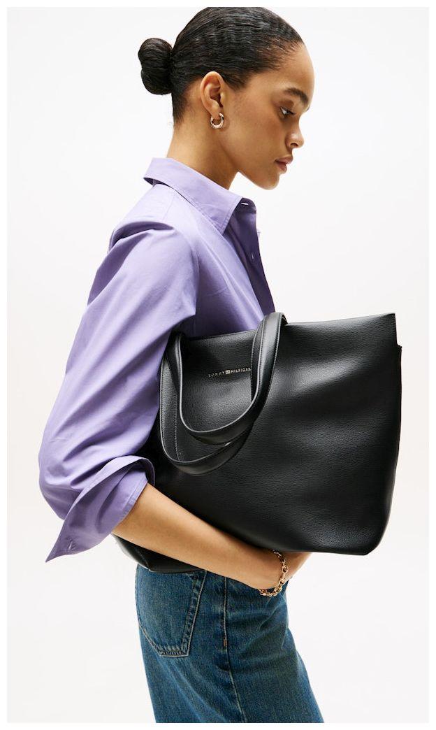 Shopper TH Logotape Tote Black PU