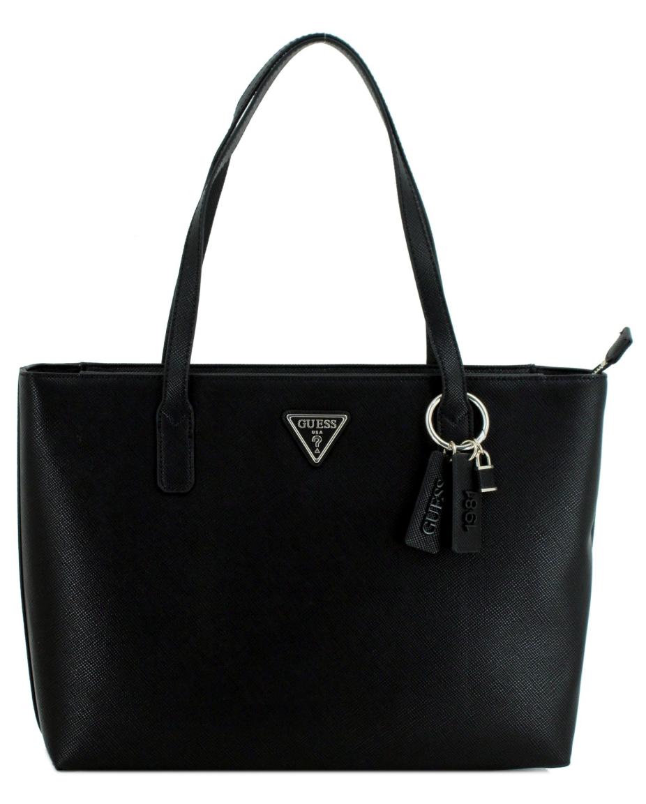 Shopper schwarz Guess Eco Elements recycled strukturiert