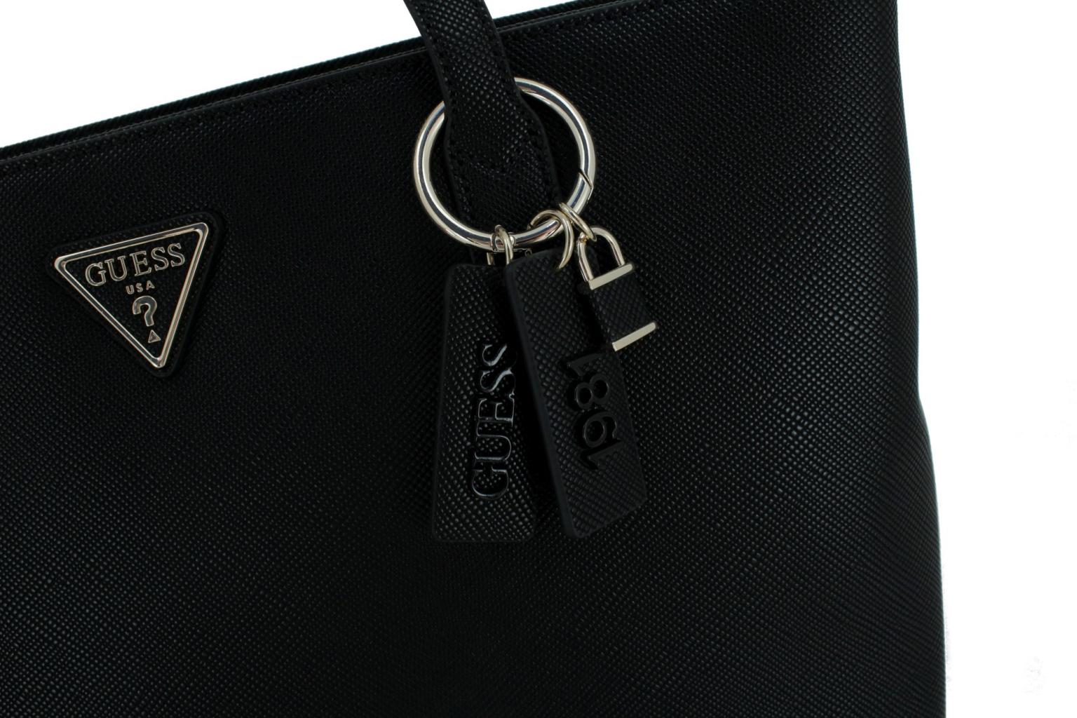 Shopper schwarz Guess Eco Elements recycled strukturiert