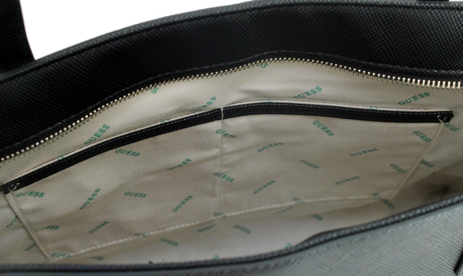 Shopper schwarz Guess Eco Elements recycled strukturiert