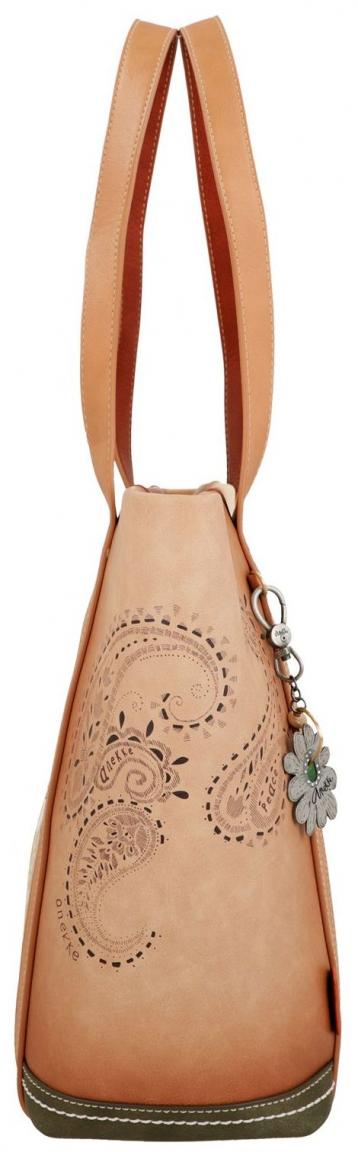 Shoppertasche Anekke Peace & Love Camel beige Hippie Flower Power