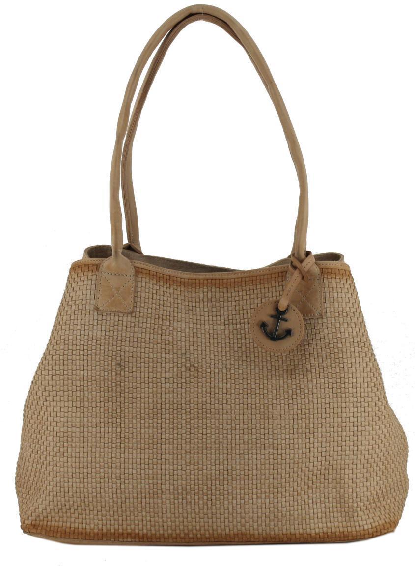 Shoppertasche Grace Mustard Harbour 2nd geflochten Caramel Camelbraun Leder