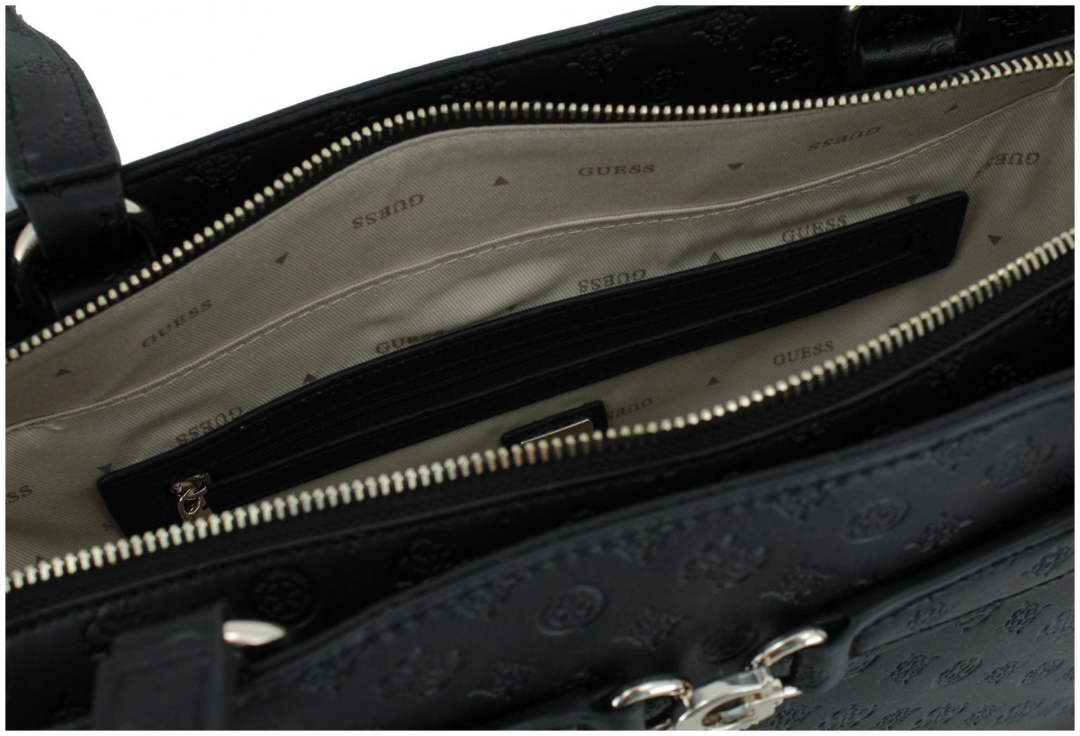 Shoppertasche Guess Arlena Logo schwarz Prägung