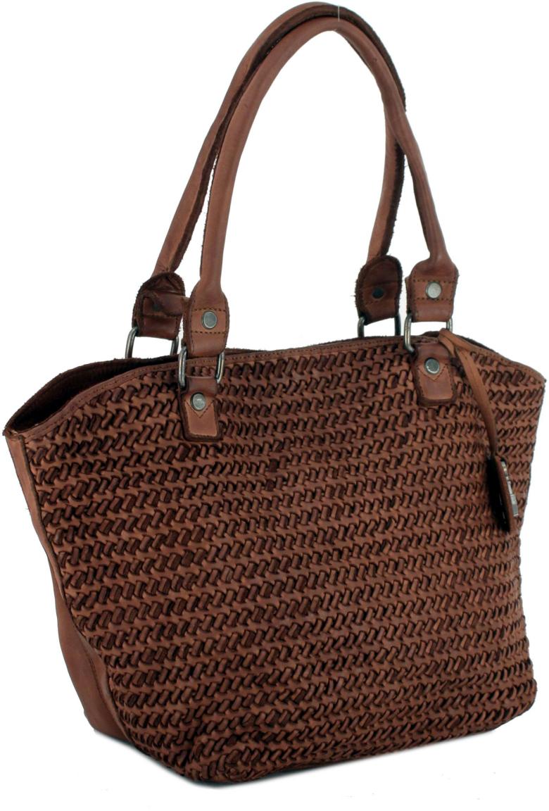 Shoppertasche Harbour 2nd Flechtoptik Soft Weaving braun Dilara