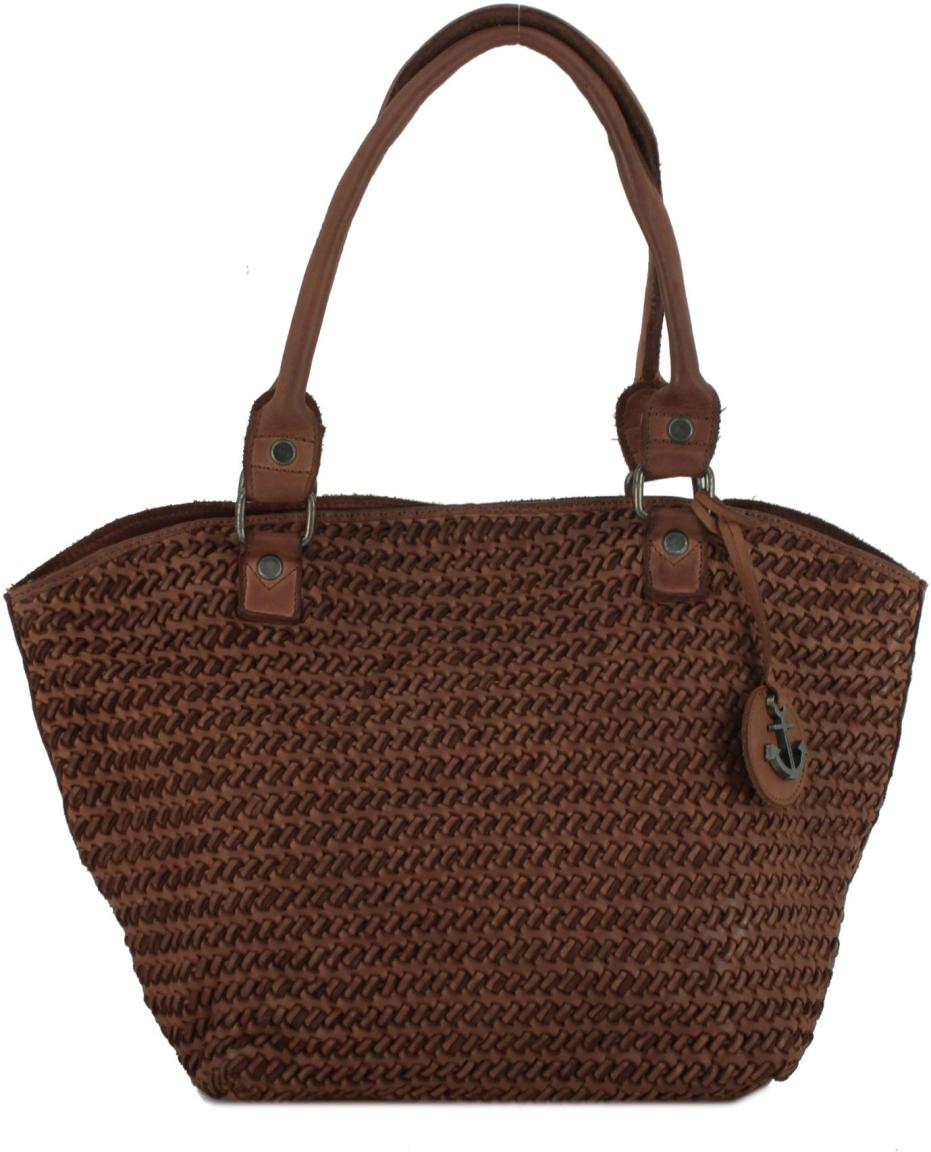 Shoppertasche Harbour 2nd Flechtoptik Soft Weaving braun Dilara