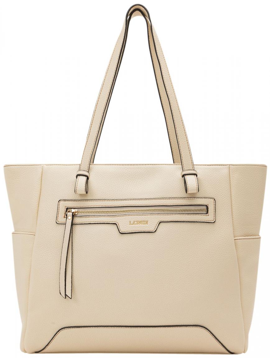 Shoppertasche L.Credi Oana Creme veganes Kunstleder