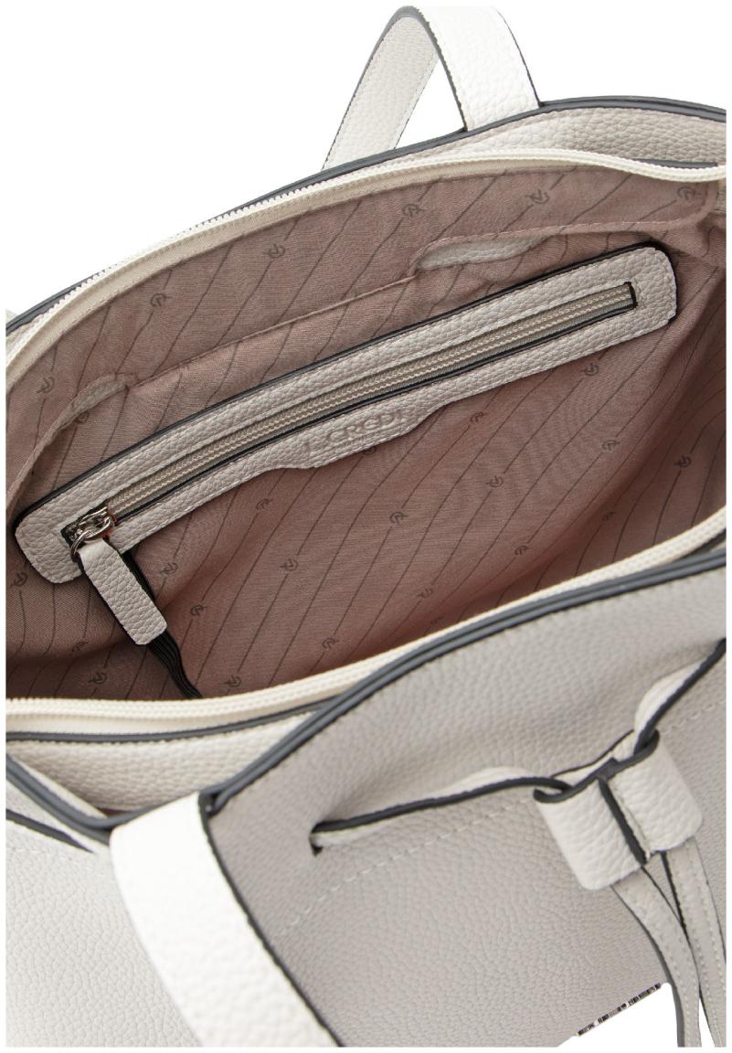 Shoppertasche Rahmi L.Credi vegan Zugband hellgrau Kontrast