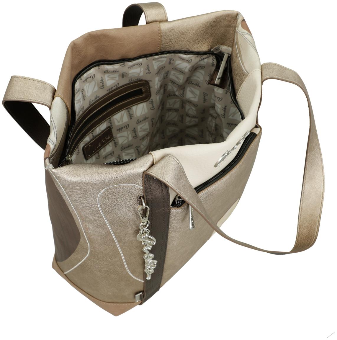 Shoppertasche gold beige braun Anekke Serenis