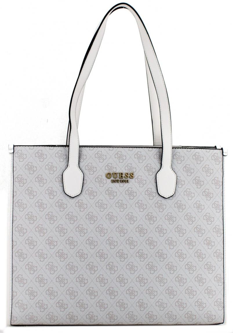 Shoppertasche mit Logoprint Guess Silvana Mocha Logo Multi
