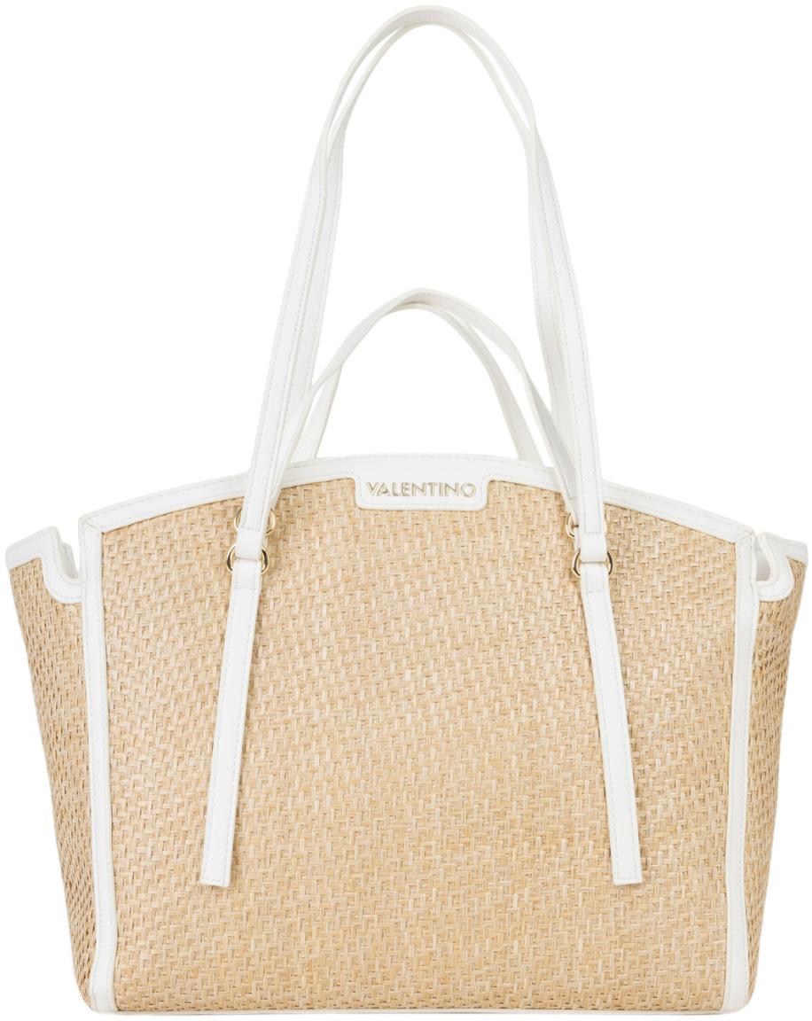 Shoppertasche sommerlich Mario Valentino weiss Bast modisch Demetra