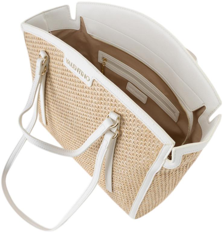 Shoppertasche sommerlich Mario Valentino weiss Bast modisch Demetra