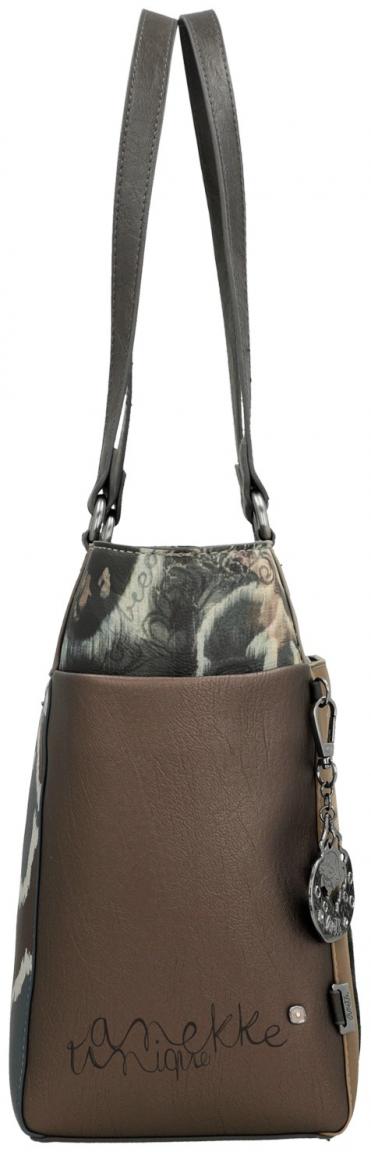 Shoppertasche taupe herbstlich bunt Real Manifesto Anekke