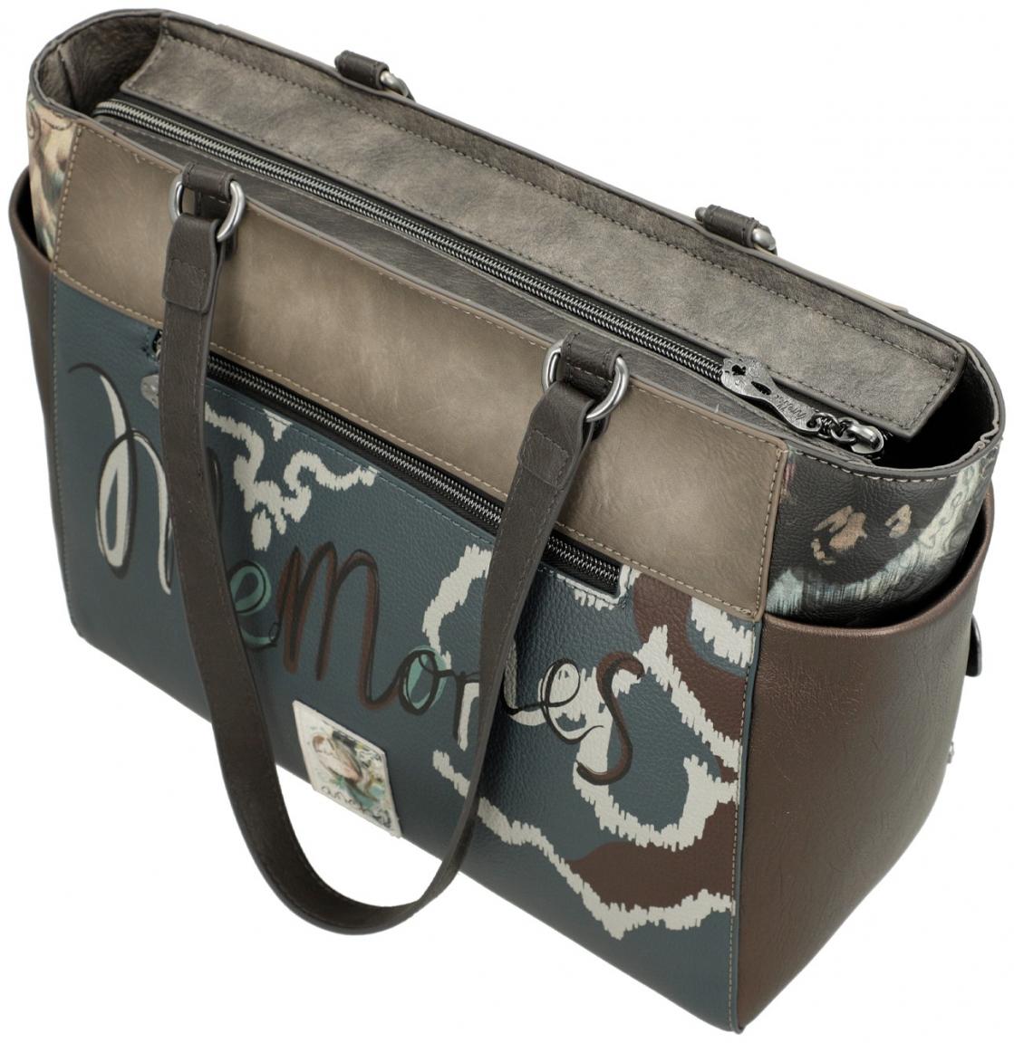 Shoppertasche taupe herbstlich bunt Real Manifesto Anekke