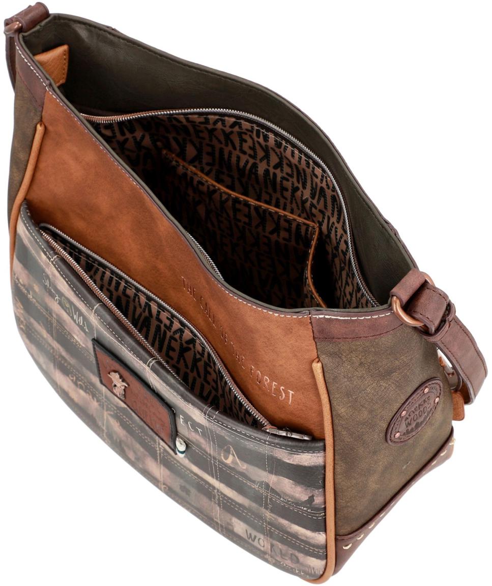 Shoulder Bag Anekke The Forest Maple Leaf Holzfäller Kanada braun beige