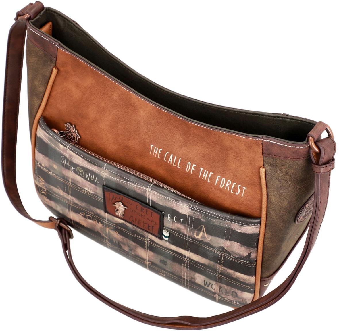 Shoulder Bag Anekke The Forest Maple Leaf Holzfäller Kanada braun beige