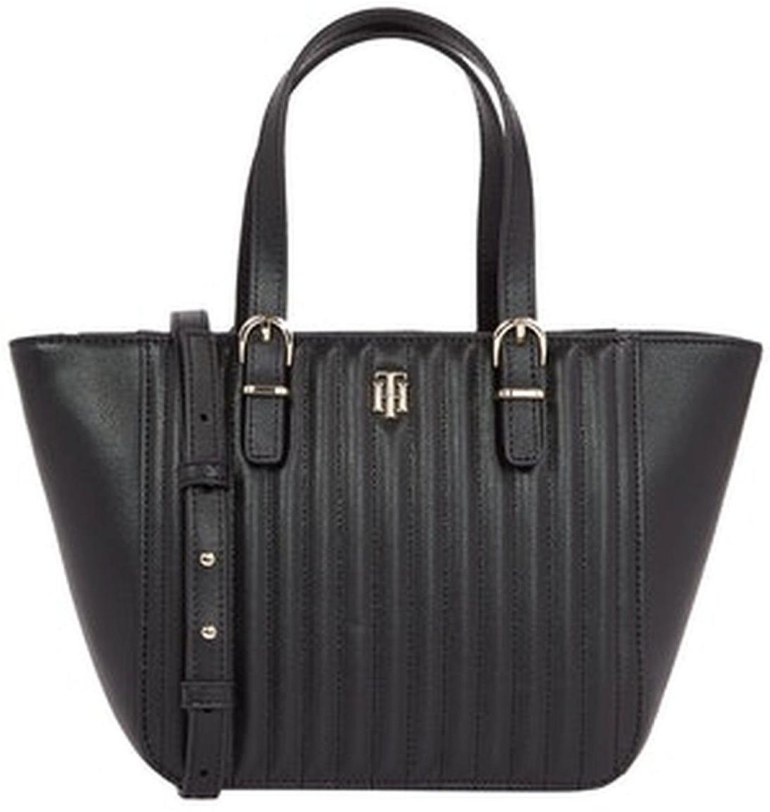 Small Damentasche Tommy Hilfiger Timeless Tote Quilted Black 