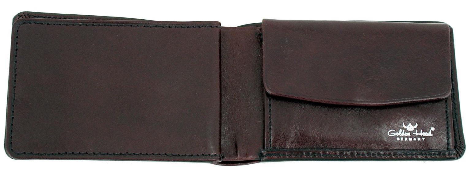 Small Leatherwallet Men Colorado Golden Head Rindsleder Bordeaux Burgundy Rotbraun RFID