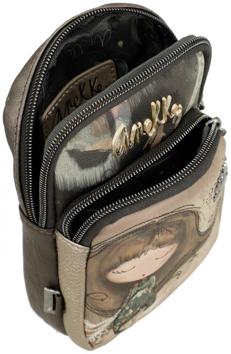 Smartphonetasche Crossbody Anekke Real Glitzer taupe