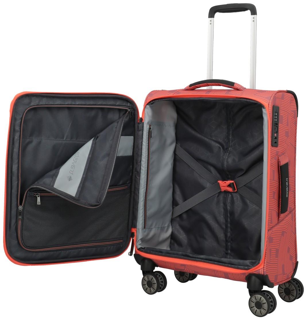 Soft Case Handgepäckkoffer Travelite Skaii 4w Trolley S 55cm Peach