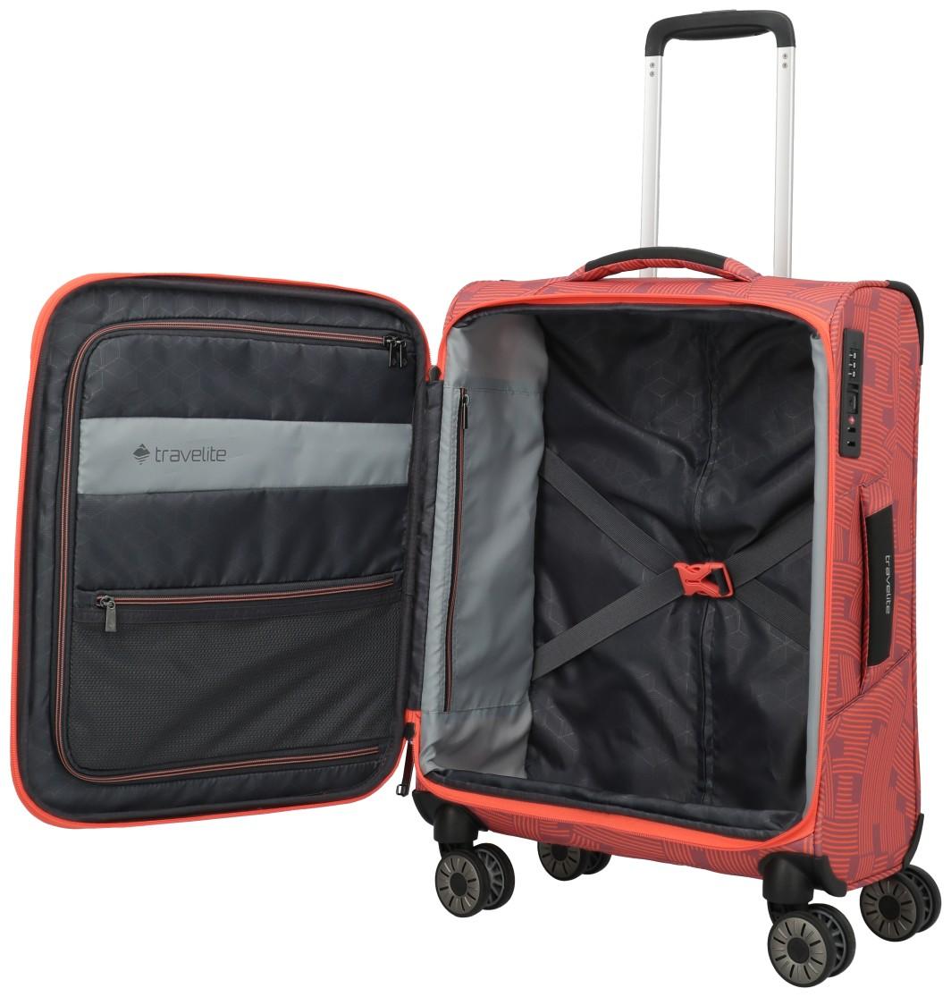 Soft Case Handgepäckkoffer Travelite Skaii 4w Trolley S 55cm Peach
