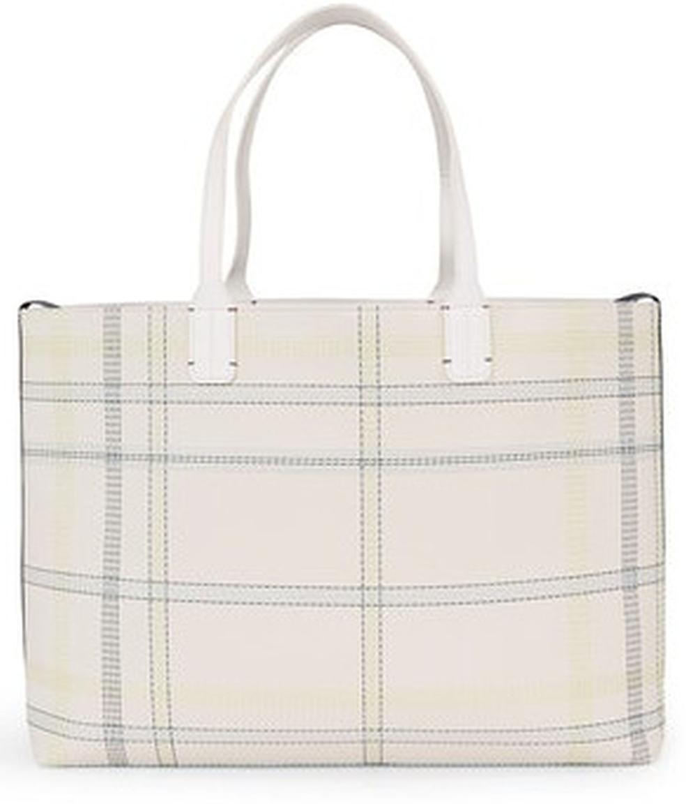 Sommer Henkeltasche Tommy Hilfiger Iconic Tote Check Farbnähte Glitzer Etui