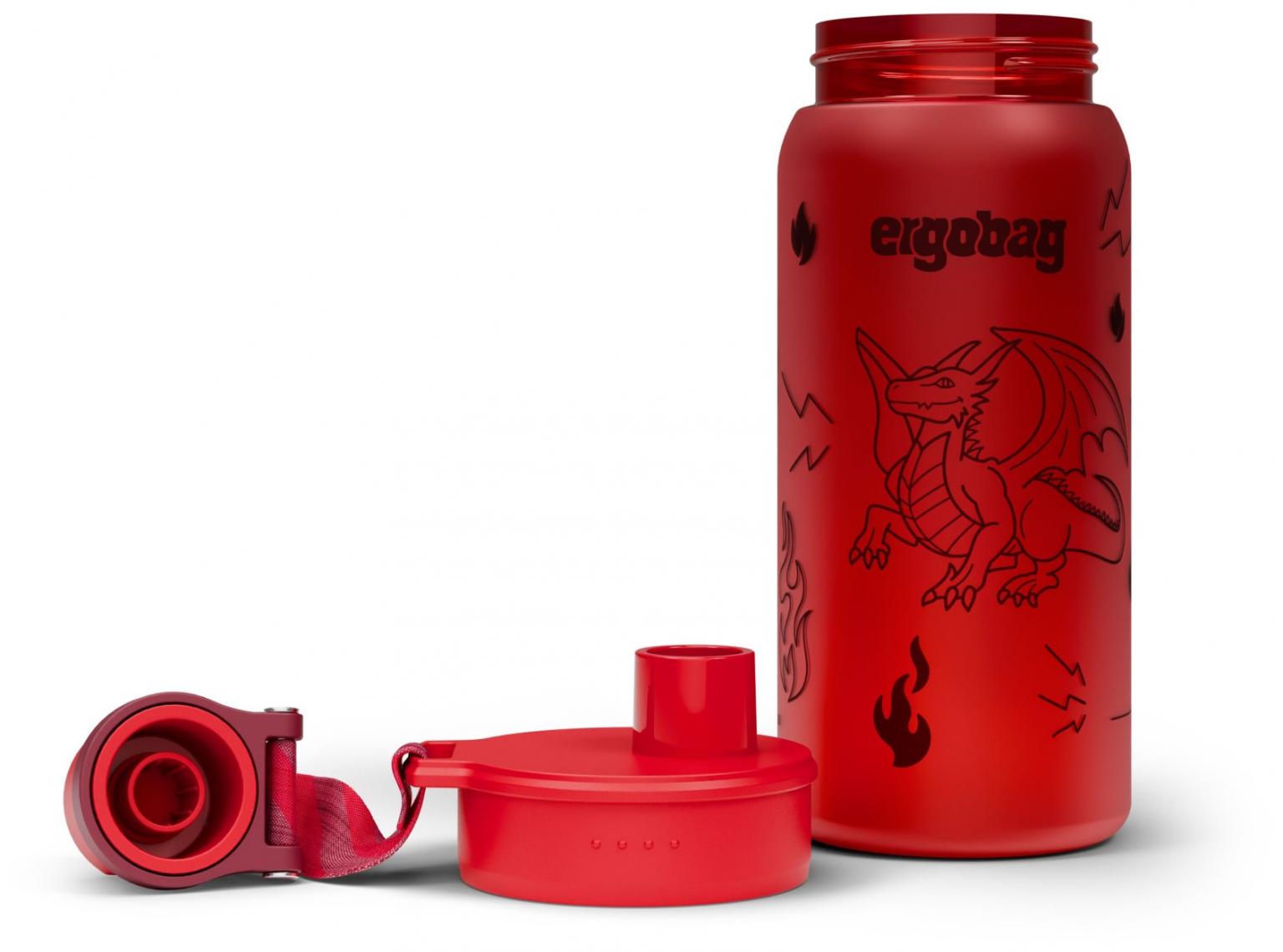 Sportflasche Ergobag rot Drache spülmaschinenfest