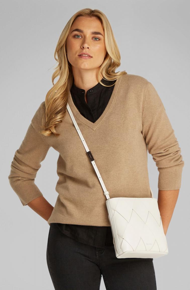 Square Bag Small Calvin Klein Woven Crossbody Chalk Beige