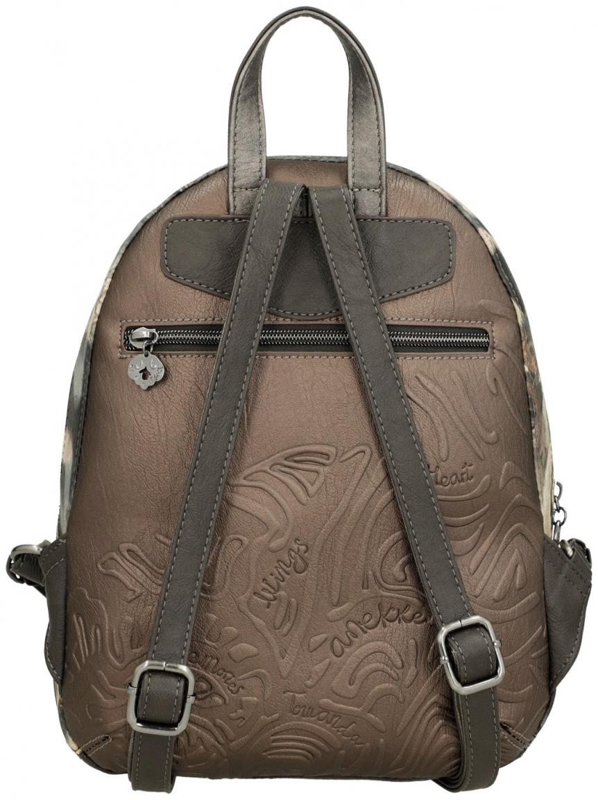 Statementrucksack beige taupte bestickt Anekke Real Manifesto