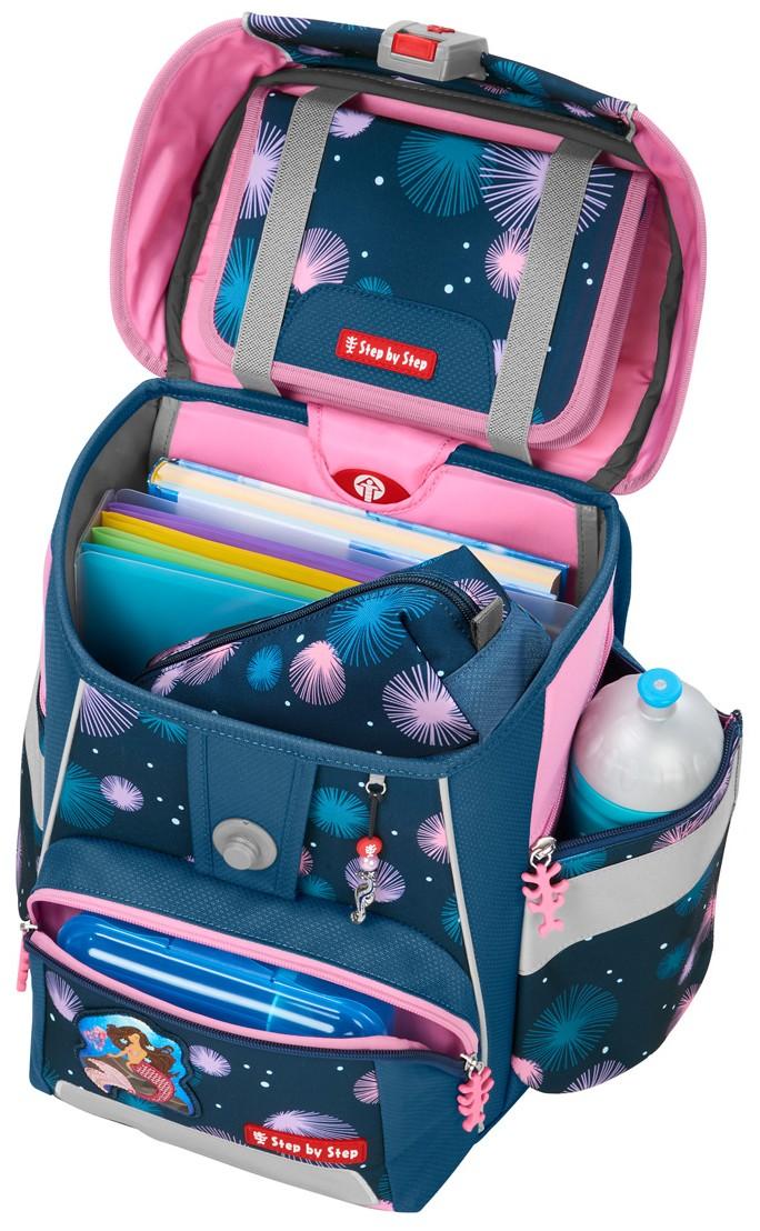 Step by Step Schultaschenset Space Mermaid Delia dunkelblau rosa