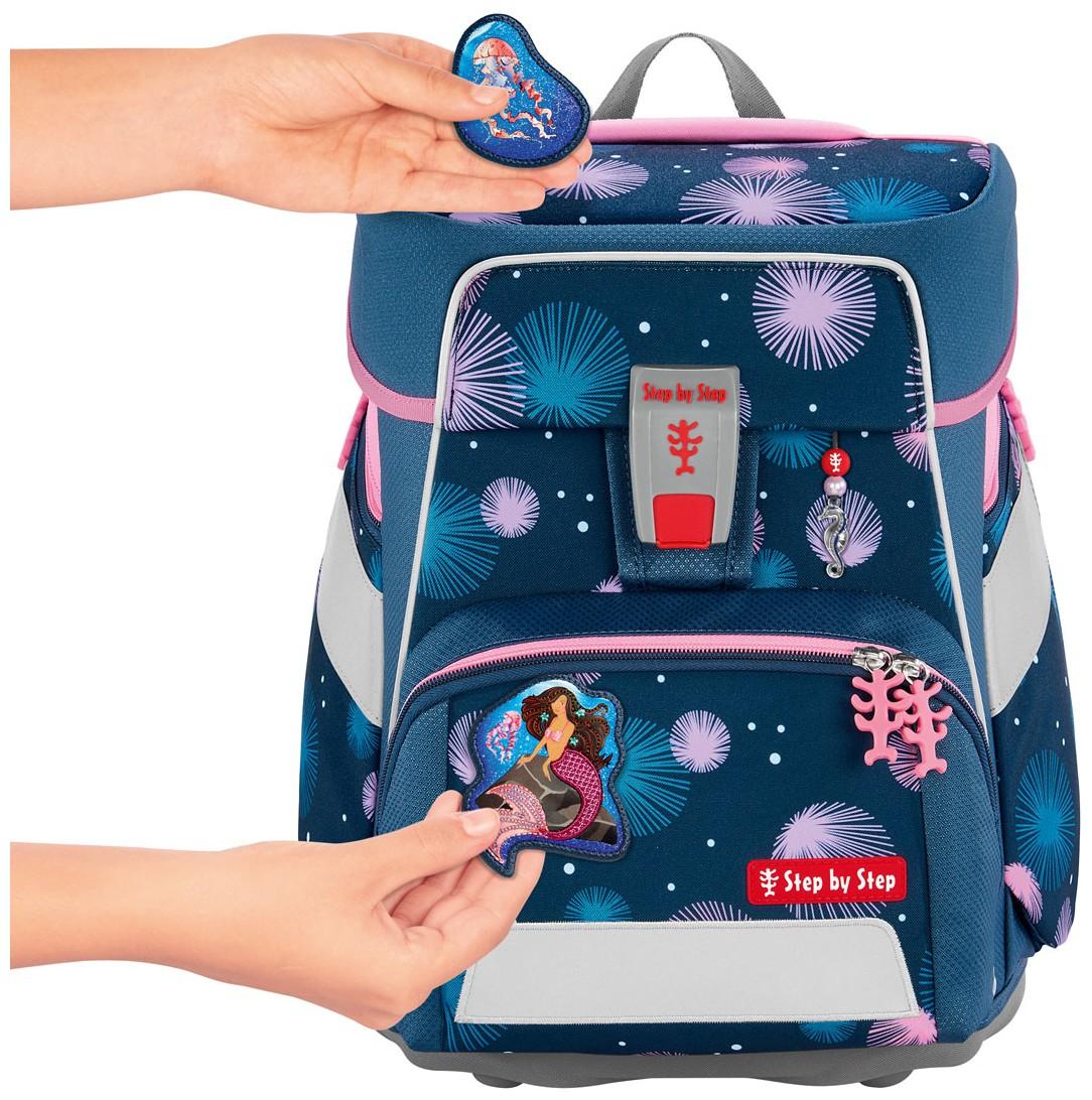 Step by Step Schultaschenset Space Mermaid Delia dunkelblau rosa