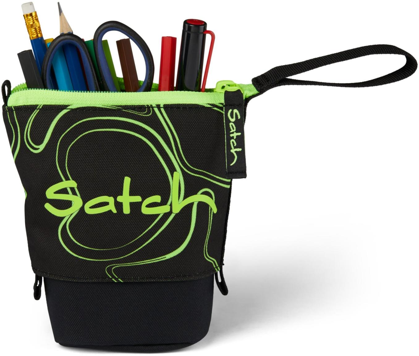 Stiftetasche schwarz neongrün Green Supreme Satch Pencil Slider