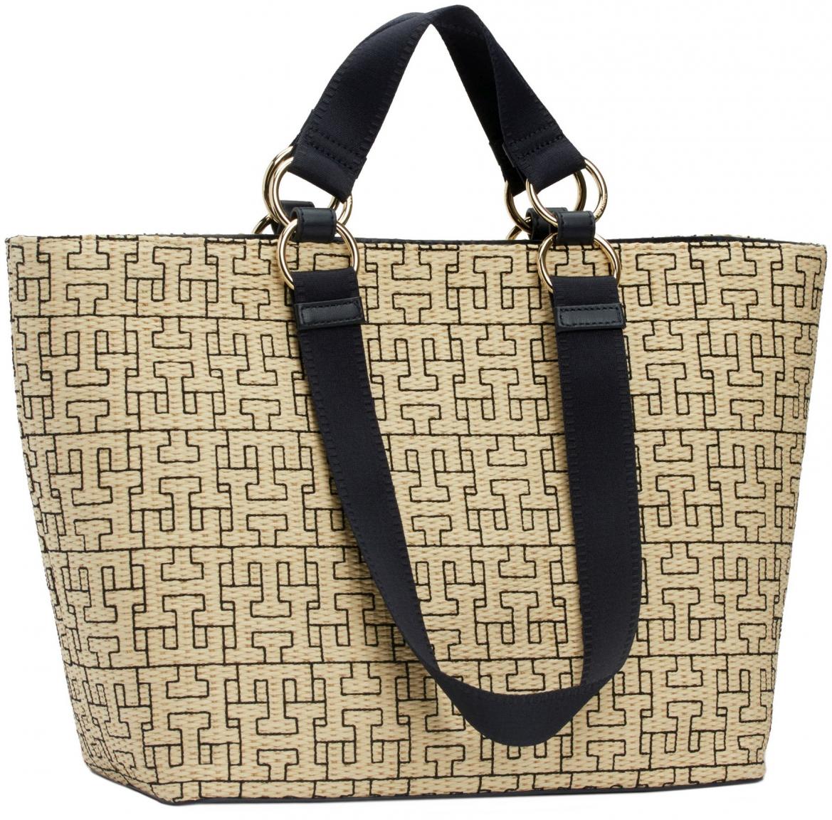 Strandtasche Tommy Hilfiger Bast City Monogramm beige blau