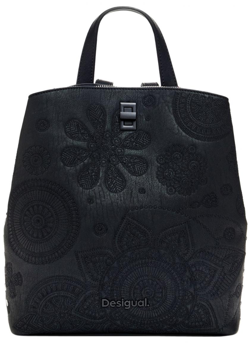 Sumy Mini Desigual Citybackpack schwarz Stickereien Negro Dejavu