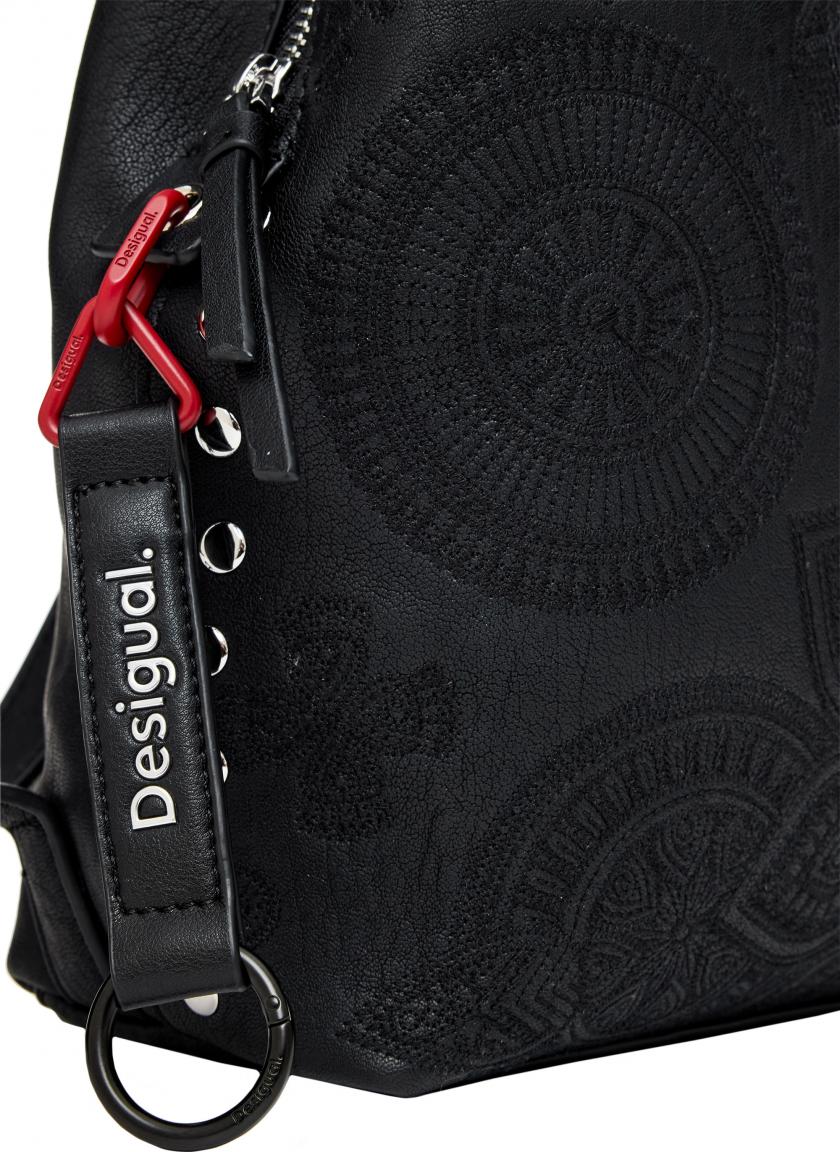 Sumy Mini Desigual Citybackpack schwarz Stickereien Negro Dejavu