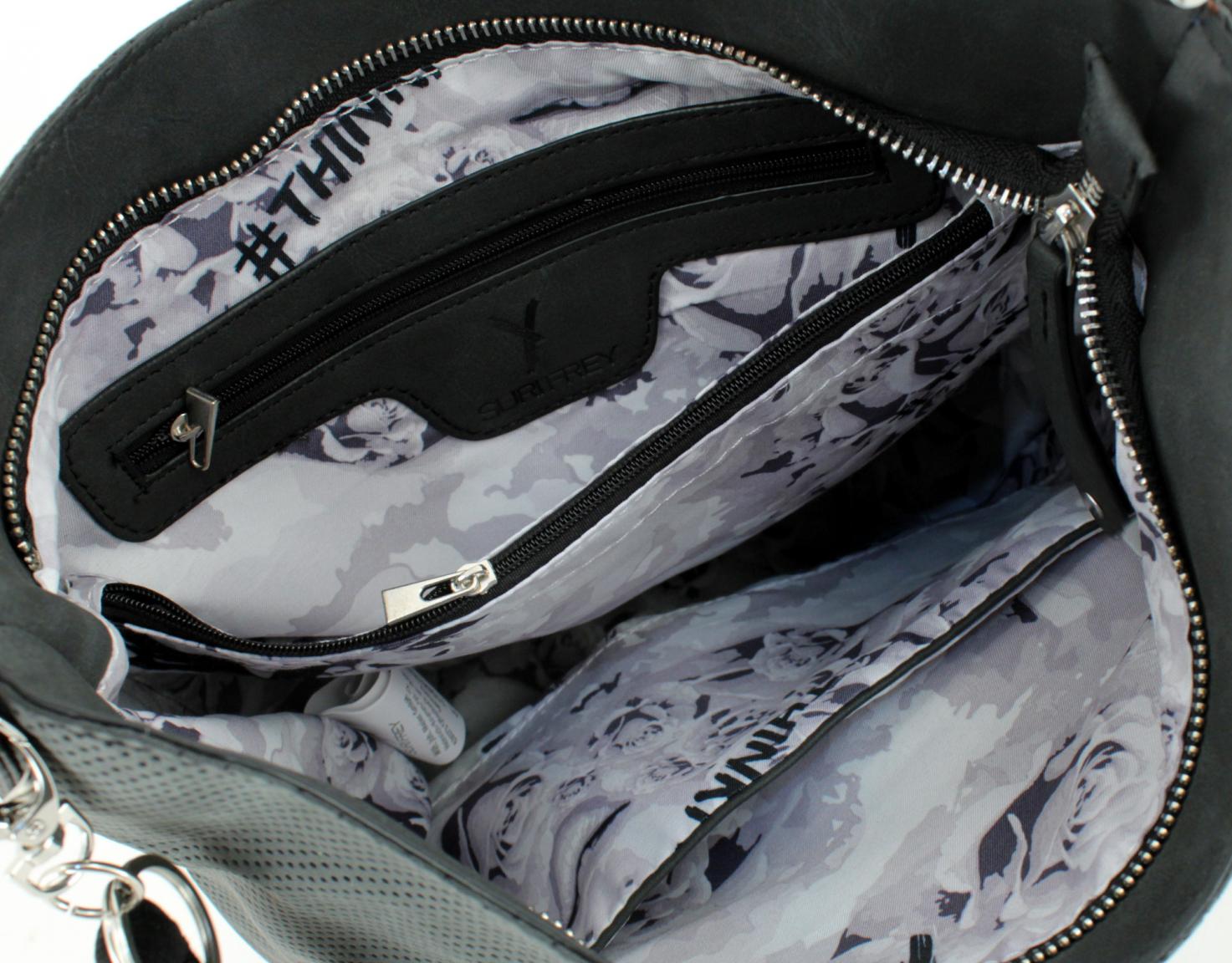 Suri Frey Beuteltasche Romy Blue dunkelblau Stanzmuster