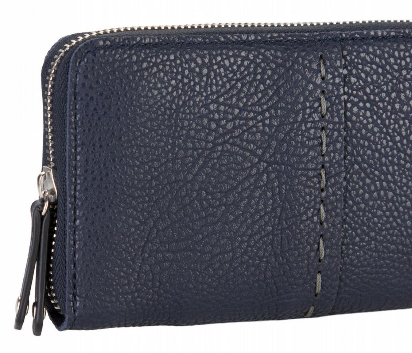 Suri Frey Brieftasche dunkelblau genarbt Ziernaht Penny Blue