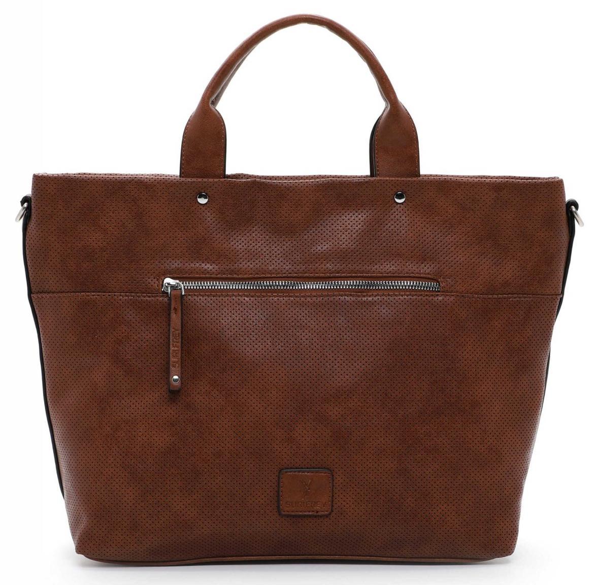 Suri Frey Handtasche Chessy Cognac braun Stanzmuster