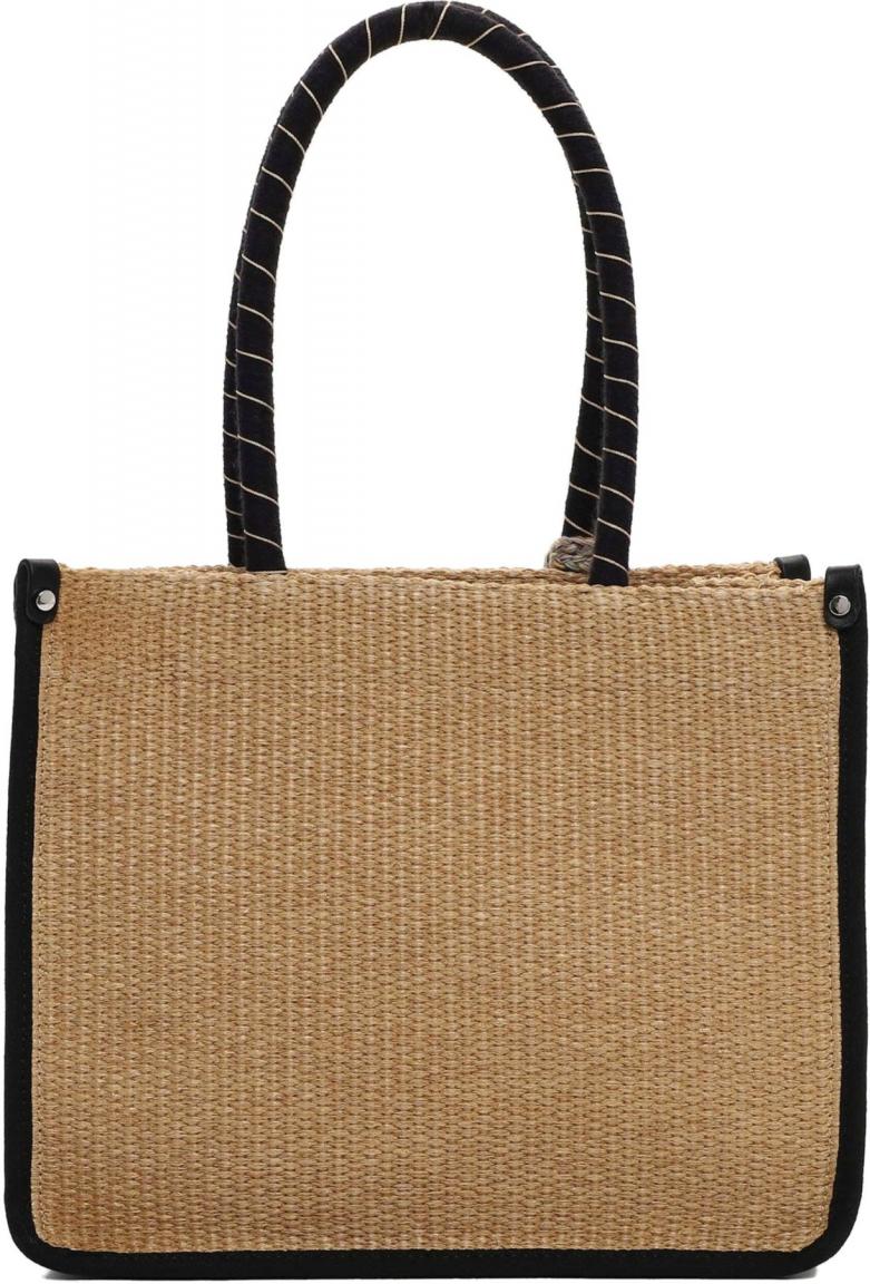 Suri Frey Henkeltasche mit Gurt Kirsty Small Black Kombi Bast PETA