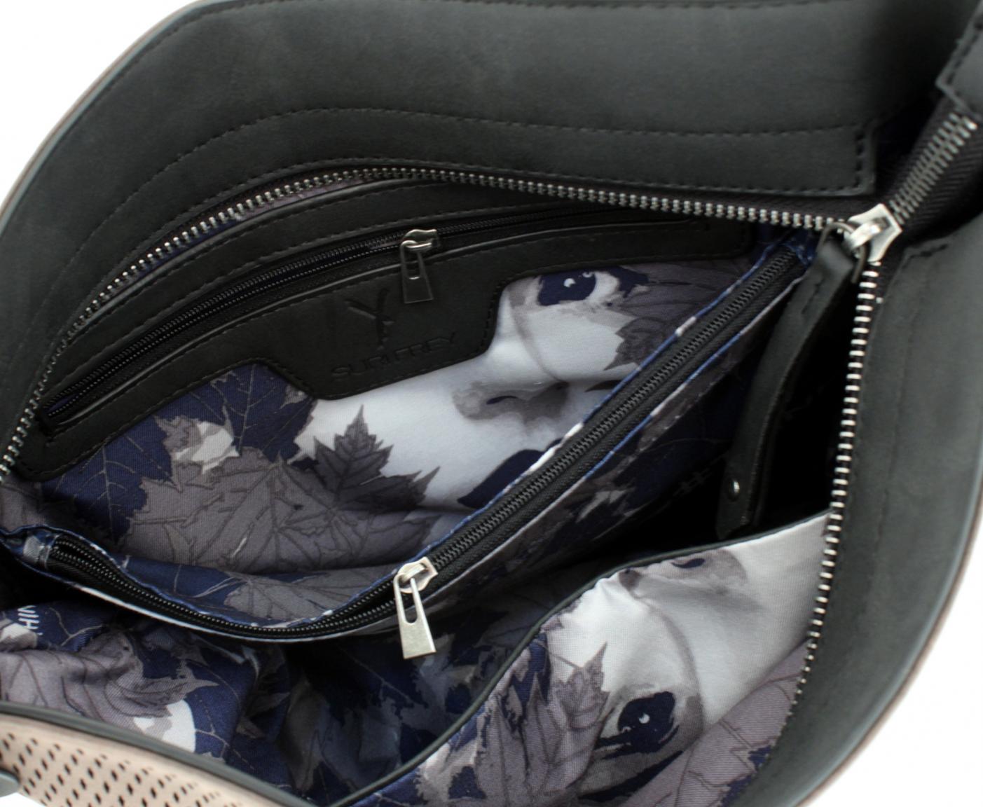 Suri Frey Nicy Handtasche Rautenmuster gestanzt braun