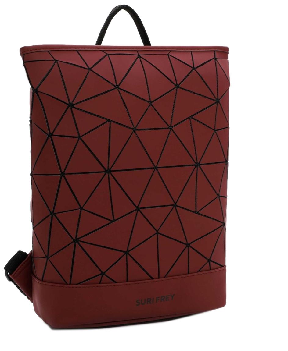 Suri Frey Sports urbaner Backpack asymmetische Muster Bordeaux