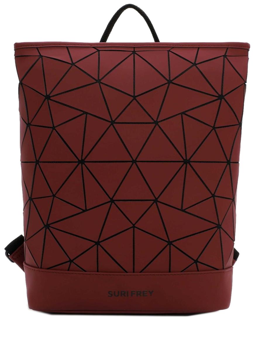 Suri Frey Sports urbaner Backpack asymmetische Muster Bordeaux