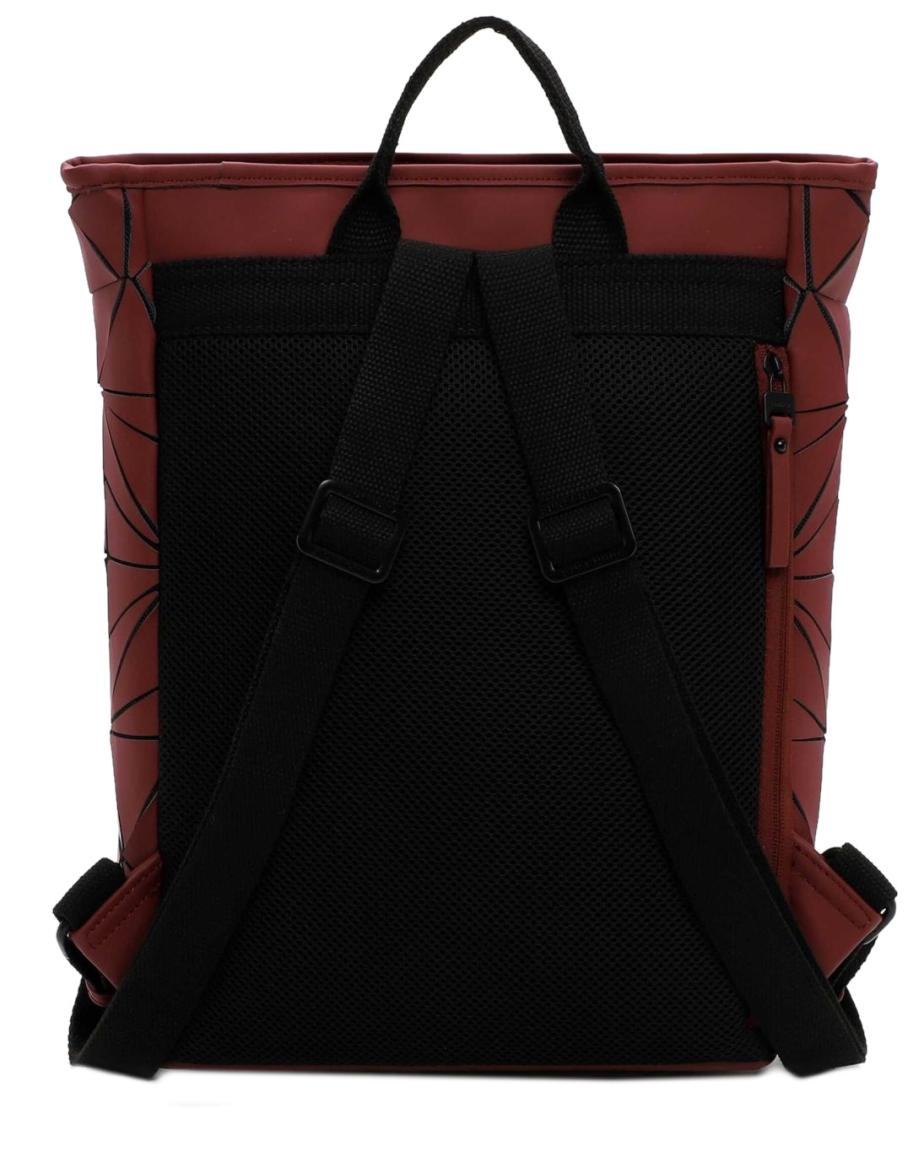 Suri Frey Sports urbaner Backpack asymmetische Muster Bordeaux