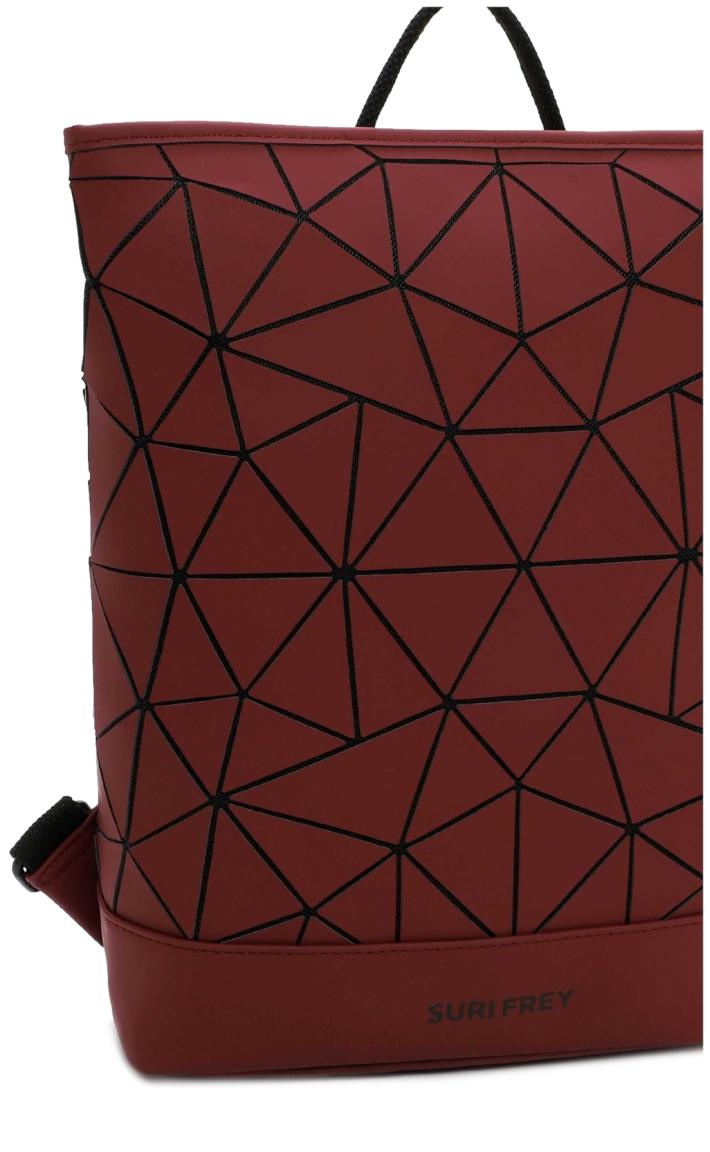 Suri Frey Sports urbaner Backpack asymmetische Muster Bordeaux