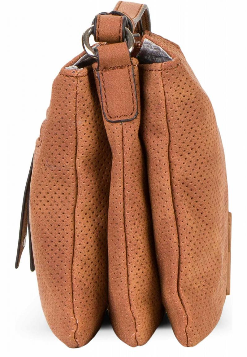 Suri Frey Umhängetasche dreigeteilt braun Fransenanhänger