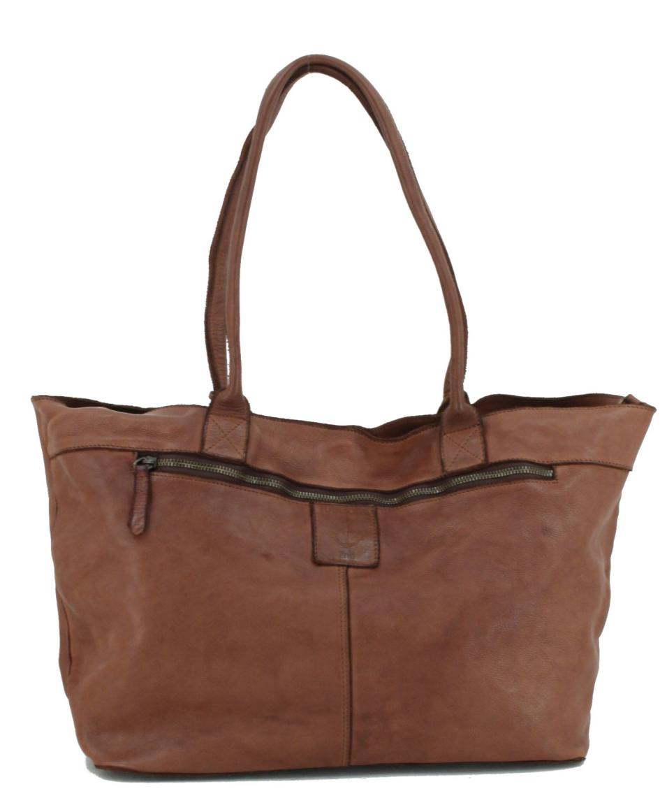 Svea New Lines Harbour Henkeltasche Rindsleder Cognac Anhänger