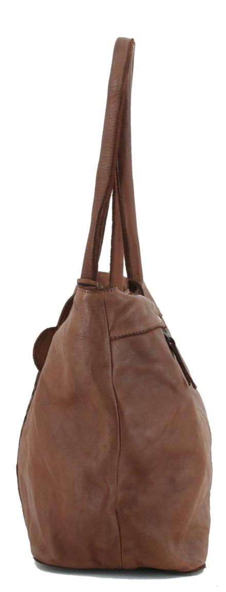 Svea New Lines Harbour Henkeltasche Rindsleder Cognac Anhänger