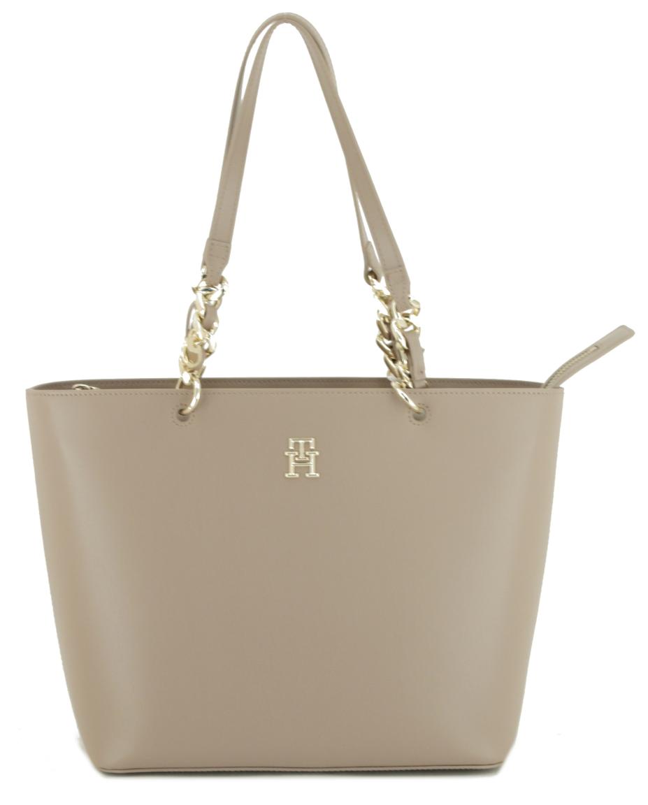 TH Chic Tote Oat Milk Henkeltasche beige Tommy Hilfiger Kettenhenkel